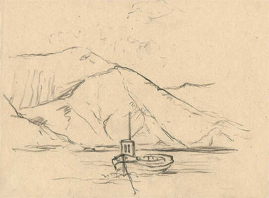 Тарханов Михаил Михайлович. Лот из семи графических работ из серии «Армения. Глубины Севана» в папке с авторским оформлением художника